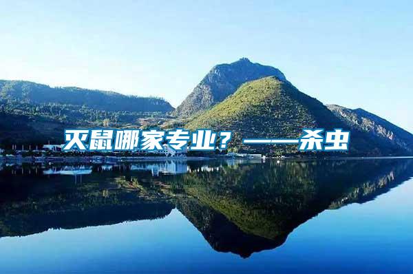 滅鼠哪家專業？——殺蟲